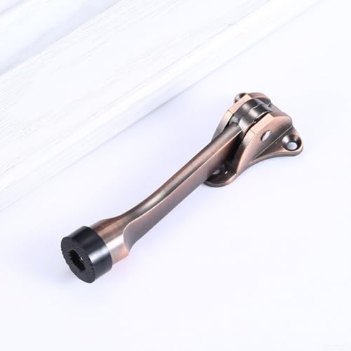 Platzsparender Türstopper aus Zinklegierung mit weichem Gummifuß für alle Türen (Rotbronze) von ComfyHarbor