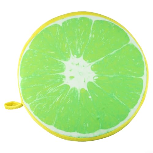Rundes Plüschkissen mit verspieltem Design als Rückenstütze während Sie Ihr Lieblingsbuch oder Ihren Lieblingsfilm genießen (Grün Orange) von ComfyHarbor