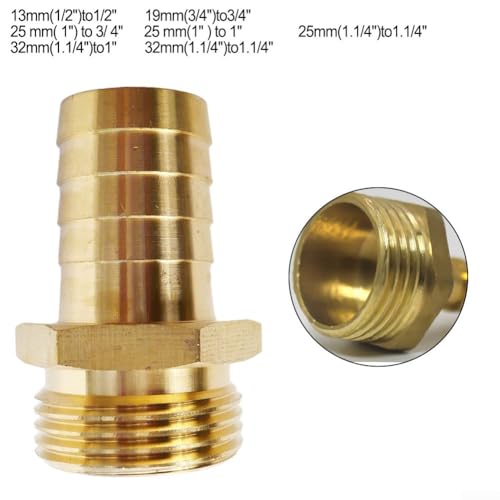 Schlauchadapter aus Messing mit Widerhaken und für BSP-Außengewinde für mehrere Anwendungen (1/2 Zoll Außengewinde x 12 mm) von ComfyHarbor