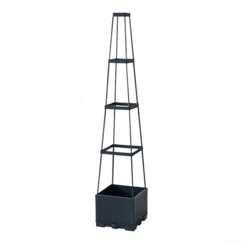 Selbstbewässernder erhöhter Pflanzkasten mit Rankhilfe für Kletterpflanzen Tomaten Blumen und Gemüse Indoor Outdoor Gartenarbeit (4 Evels-Vine gewebt) von ComfyHarbor