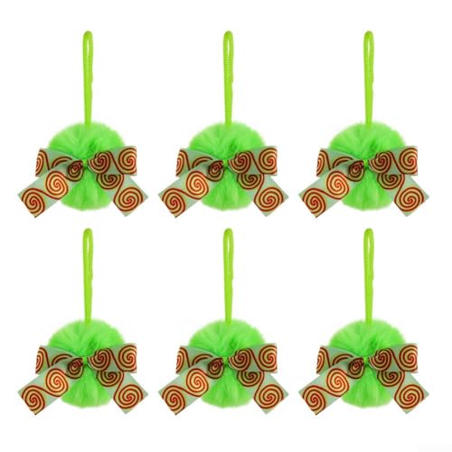 Set mit 6 Christbaumschmuck mit flauschigen Kugeln für DIY Urlaub Dekoration an Bäumen, Türen und Fenstern (D) von ComfyHarbor