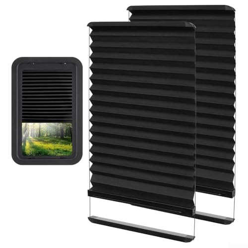 Set mit zwei Wohnmobil-Tür-Fensterblenden mit Aluminiumschiene, Faltrollen für Privatsphäre und Sonnenlicht, passend für vorgefertigte Eingangstüren 30,5 x 53,3 cm von ComfyHarbor