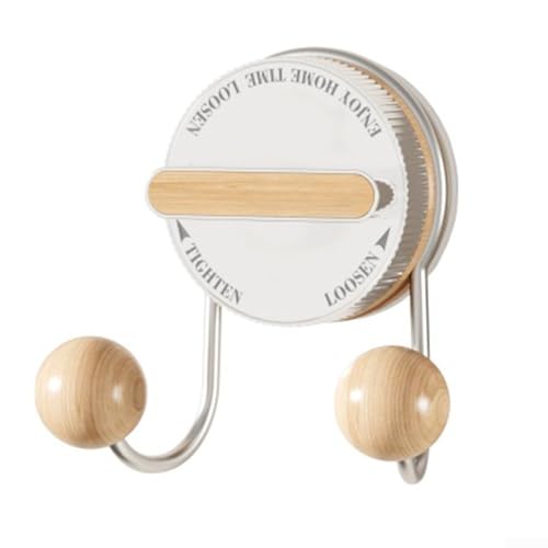 Wandhaken mit Edelstahl-Saugnapf und Knopfverriegelungssystem, bietet einfache Installation auf glatten Oberflächen ohne Bohren oder Klebstoffe (Holzfarbe) von ComfyHarbor