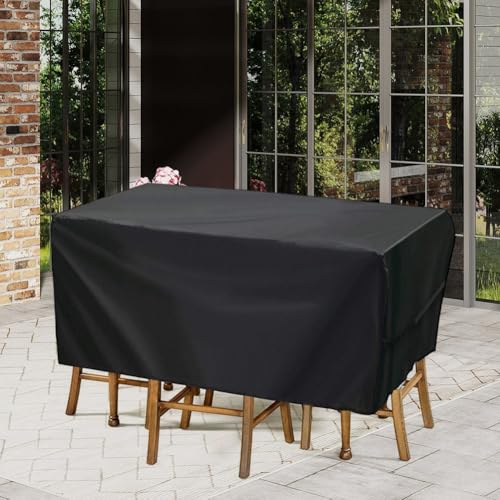 Wasserdichte Abdeckung für Terrassenmöbel, verhindert Schäden durch Regen, Staub und Schnee (124,5 x 124,5 x 73,7 cm) von ComfyHarbor
