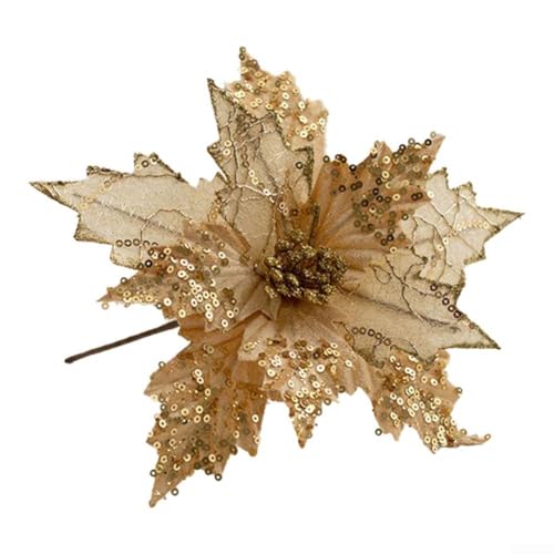 Weihnachtssterne mit funkelndem Design zum Dekorieren von Bäumen während der Weihnachtszeit (Gold) von ComfyHarbor