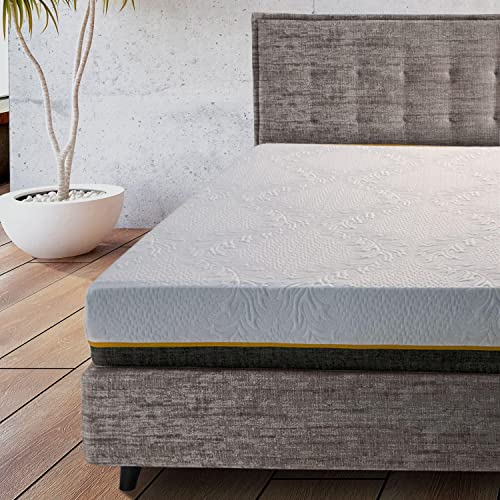 Comfy Line – Einzelbettmatratze 90 x 200 aus Memory-Schaum H 22 cm. 7 Verschiedene Zonen, orthopädisch, Abnehmbarer Bezug aus frischer und atmungsaktiver Baumwoll von Comfy Line