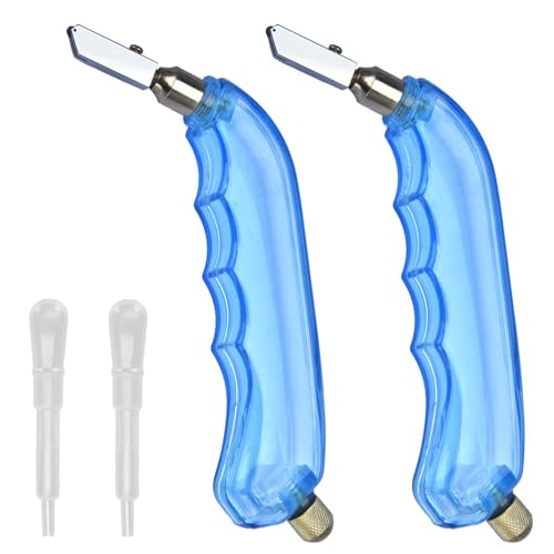 Comfylichi Glasschneider mit Pistolengriff, 2 Stück, professionelles Glasschneidewerkzeug mit Wolfram-Schneidköpfen und Öltropfer, für 1–6 mm dicke Buntglas und Spiegel von Comfylichi