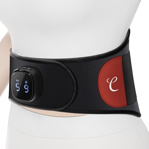 Comfytemp Infrarot Wärmegürtel Rücken Massagegerät mit 15Wh Akku mit USB,9 Wärmestufen 5 Vibrationmoden Kontrolle per Knopfdruck und App, 20X155cm Kabellos Heizgürtel Abschaltautomatik Rückenwärmer von Comfytemp