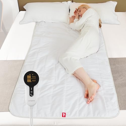 Comfytemp Wärmeunterbett 165x80cm mit 0,5-12h Abschaltautomatik,12 Wärmestufen Zwei Temperaturzonen 3 Heizmodi Wärmeauflage Matratzenauflage Matratzen Geschenke für Mütter, Frauen, Mama, Papa von Comfytemp