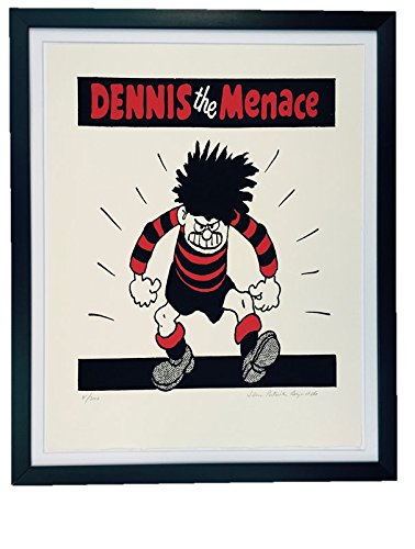 Comic Art Dennis The Menace menaces Medium handgefertigt gerahmt, Siebdruck, Baumwolle, Rot von Comic Art