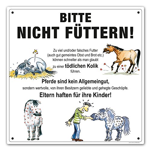 Boxenschild/Stalltafel/Weideschild Bitte Nicht füttern von Comic-Schilder.de