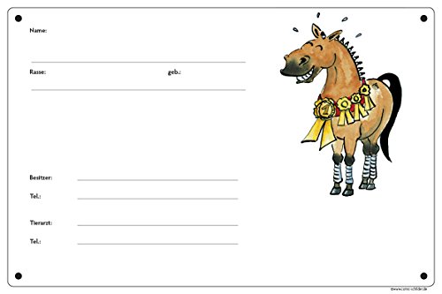 Boxenschild/Stalltafel "Schleifensammler" (Vollblut/Warmblut/Pony) von Comic-Schilder.de