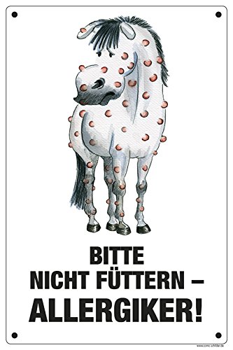 Boxenschild/Stalltafel "nicht füttern - Allergiker" (Pferd) von Comic-Schilder.de