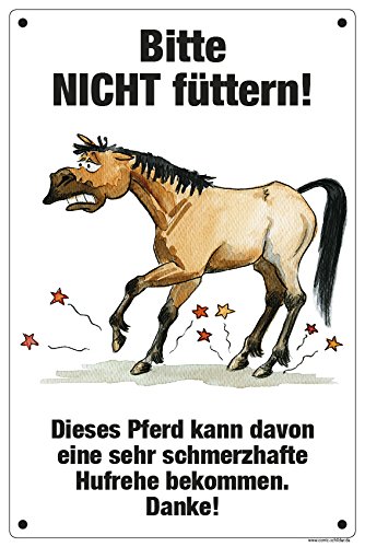 Boxenschild/Stalltafel "nicht füttern - Hufrehe" von Comic-Schilder.de