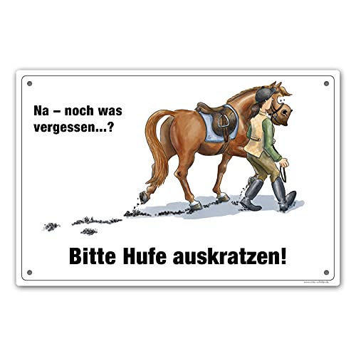 Comic-Schilder.de Schild Bitte Hufe auskratzen von Comic-Schilder.de