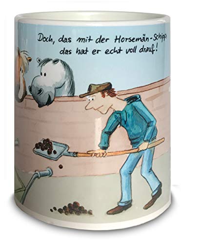 Comic-Schilder.de witzige Keramik-Tasse für Reiter Horsemän-Schipp (Horsemanship) Keramik 300 ml von Comic-Schilder.de