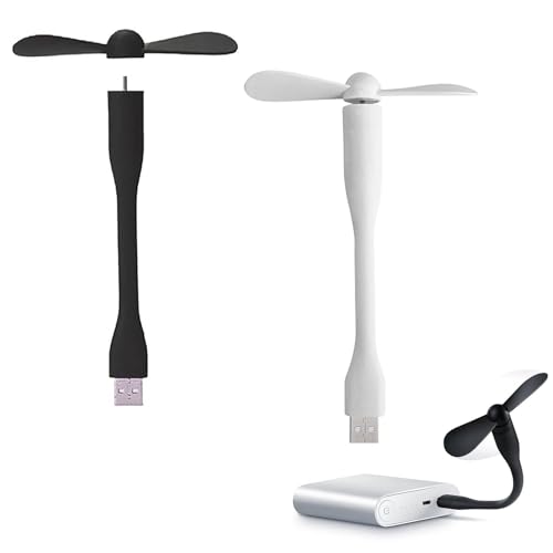Comioke Mini USB Ventilator,90mm USB Ventilator Mit Flexiblem Hals,2 Stücke Flexibler Mini Ventilator,Ventilator,Abnehmbarer Lüfter Für PC Powerbank,Geräte,Ventilator Telefon Fan von Comioke
