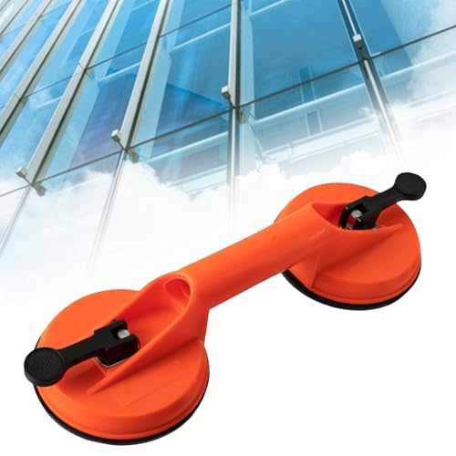 Comioke Saugheber, Glasheber, Glassauger, Belastbarkeit 50kg, Vakuumheber, Saugheber Fliesen, Plattenheber Vakuum Saugnapf, Sauggriffe mit 2 Saugnäpfen für Fliesen, Möbel, Glas, Laminat (Orange) von Comioke