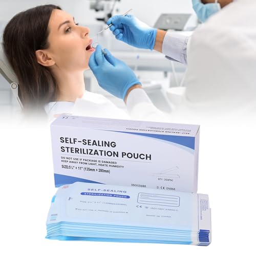 Einweg Sterilisationsbeutel, 200x Sterilisationsbeutel （135 * 280 mm） mit SK Verschluß Sterilisier-Beutel, Steribeutel für Autoklaven, Selbst-Klebend, Steribeutel für Autoklaven von Comioke