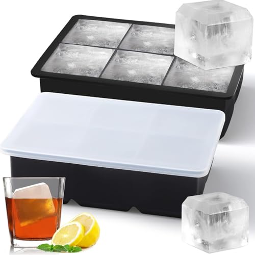Eiswürfelform aus Silikon, 2er Pack 6 Fach Eiswuerfel Form, Stapelbar Eiswürfelbehälter Mit Deckel, Ice Cube, Gekühlte Getränke, Whisky und Cocktails Eiswürfelform aus Silikon, 2er Pack 6 Fach Eiswuerfel Form, Stapelbar Eiswürfelbehälter Mit Deckel, Ice Cube, Gekühlte Getränke, Whisky und Cocktails von Comioke