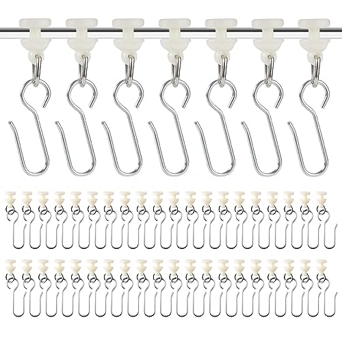 Gardinenhaken Gleiter, Gardinenröllchen Für Schiene, 80 Stück Curtain Hooks, Gardinenröllchen, Gardinenhaken Für Schienen, Gardinen Gleiter, Gardinengleiter, Gardinenhaken Gleiter Vorhang Haken von Comioke