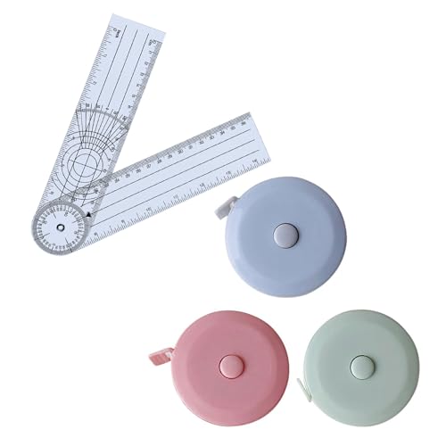 Goniometer Physiotherapie, Goniometer Physiotherapie PVC, 4 Stück Winkelmesser Und Massband Körper Set, Goniometer, PVC Medizinischer Winkelmesser 360° Winkel, Transparenter Gelenkmesser, Winkelmesser von Comioke