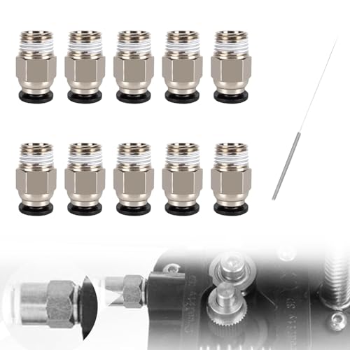 PC4-M10 Stecker, PC4-M10 Connector, PC4-M10 Pneumatischer Anschluss, PC4-M10 Pneumatik Verbinder, Gerader Pneumatischer PC4 M10 Stecker, Schnellverbinder zum Einstecken für 3D-Drucker,10 Stück von Comioke