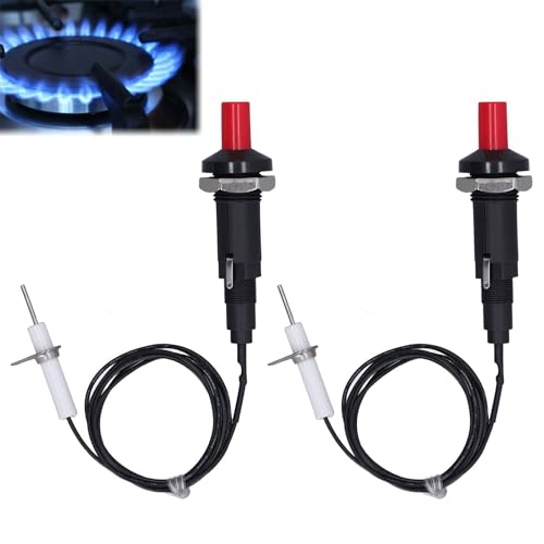 Push Button Piezo Igniter,Druckknopf Piezo Zünder,2 Stück Piezo Zünder Funkenzündsatz,Zünder Push Button Piezo,Piezo Funkenzünder,Igniter Electrode,Piezozünder,Zündung für Gasgrill,Bräter,Gas,Heizer von Comioke