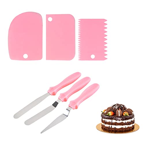 Streichpalette Set, Edelstahl Winkelpalette, Cake Scraper, 6 Stück, Torten Spatel, Icing Smoother Kuchen Spatel Set, Torten Schaber, Leimspachtel, Winkelpalette Torte, Palettenmesser, Winkelpalette von Comioke