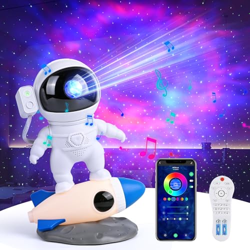 Comius Sharp Astronaut Sternenhimmel Projektor, Led Sternenhimmel Projektor Kinder, Projektor Lampe Sternenhimmel mit Bluetooth Lautsprecher Weißes Rauschen Funktion für Kinder mit APP-Steuerung von Comius Sharp