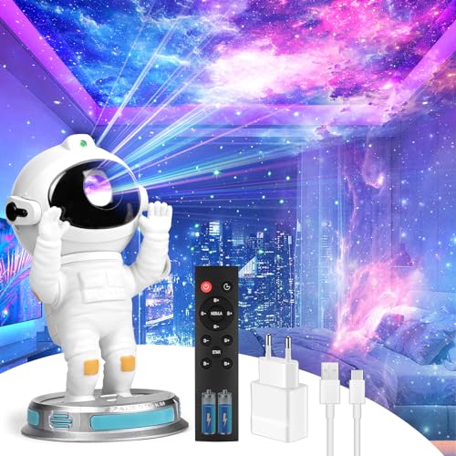 Comius Sharp LED Sternenhimmel Projektor Astronaut, Schlafzimmer Deckenprojektion Lampe, Geschenk für Kinder und Erwachsene, Galaxy Sternenprojektor mit Nachtlicht Fernbedienung APP Kontrolle Timer von Comius Sharp