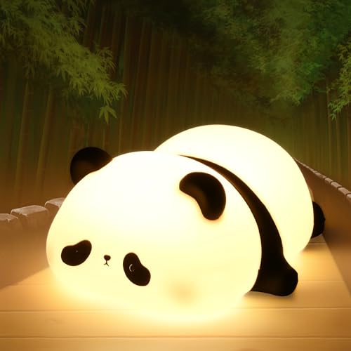 Comius Sharp Panda Nachtlicht Kinder, Liebenswert Nachtlichter & Schlummerleuchten Für Kinder, Soft Silikon Nachttischlampe Mit Berührungssensor, Zimmer Schreibtisch Dekoration Geburtstag Geschenk von Comius Sharp