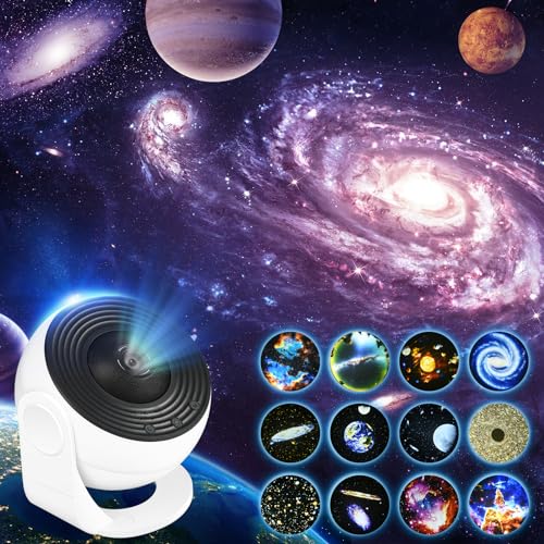 Planetarium Sternenhimmel Projektor, 12 Planeten Discs, Planetarium Projektor, Galaxy Projektor Lampe Sternenhimmel für Schlafzimmer, LED Sternenhimmel Projektor, Ein Geschenk für Kinder (A) von Comius Sharp