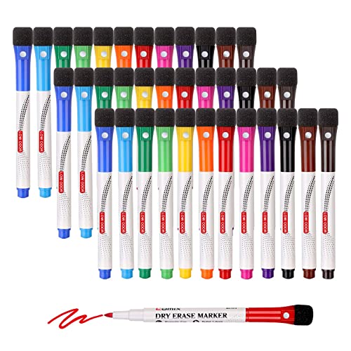 Comix Magnetic Whiteboard Marker with Fine Tip, Whiteboard Pens Wipe Clean with Sponge, Low Odour Dry Erase Marker, 36 Bulk Packs, 12 Colours, for Children and Teachers Comix Magnetic Whiteboard Marker with Fine Tip, Whiteboard Pens Wipe Clean with Sponge, Low Odour Dry Erase Marker, 36 Bulk Packs, 12 Colours, for Children and Teachers von Comix