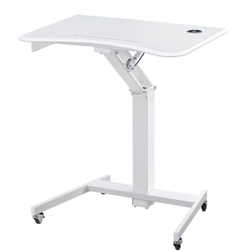 CommSin Mobiler Laptoptisch, Höhenverstellbar, Kann Als Nachttisch, Laptopwagen Oder Projektorständer Verwendet Werden. (Weiß) von CommSin