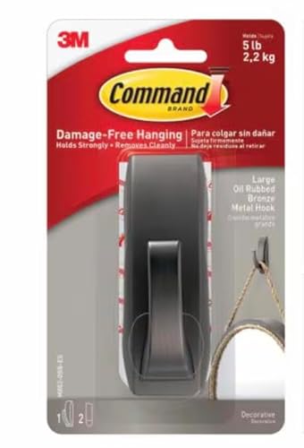 Command™ Großer moderner Reflections Metallhaken aus ölgeriebenem Bronze von Command