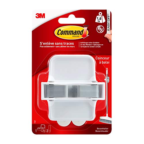 Command 17007 Besenhalter, bis zu 1, 8 kg Traglast, 1 Haken und 2 Strips von Command