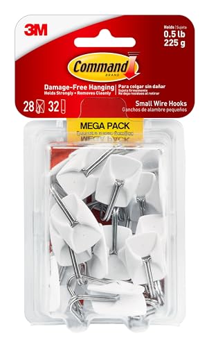 Command 17067-MPES Small Wire Mega Pack Beschläge:, Weiß, 28 Hooks von Command