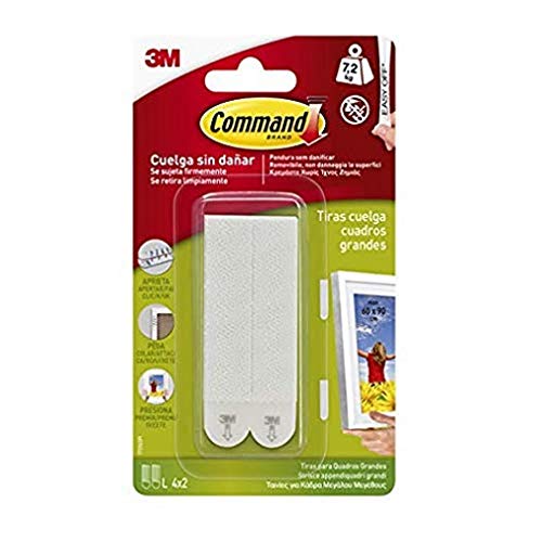 Command 17206 Klebestreifen-Bilderhaken, Weiß, Größe L,4er pack, von Command