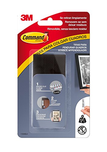 Command 17206BLK Bilder-Montagestreifen 8 Stück, Größe L, 7.2 kg Traglast bei 8 Stück von Command