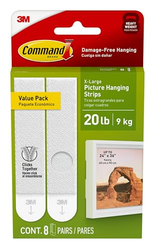 Command 17217-8ES Hanging Strips, X-Large, White, 8 Count von Command