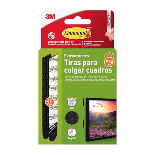 Command 17217BLK-4-ISP Bilder-Montagestreifen, schwarz, XL, 4 Paar (8 Streifen) von Command
