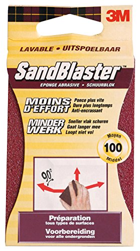 3M Sandblaster Schwamm Abrasive 100 für Zubereitung, 9,5 x 6,5 x 2,5 cm von 3M