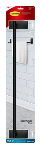 Command Badetuchstange [abnehmbar]: 1 Towel bar [4-Strips] (Matt-schwarz) / 4 Streifen von Command