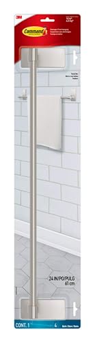 Command Badetuchstange [abnehmbar]: 1 Towel bar [4-Strips] (Satin Nickel) / 4 Streifen von Command