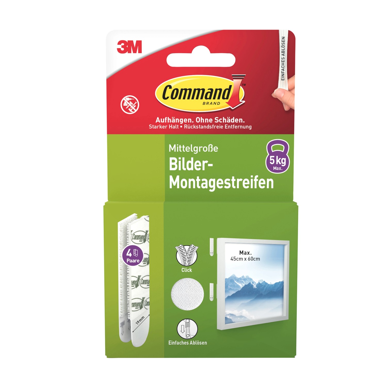 Command Bilder-Montage-Strips Medium Weiß 4 Paare Command Bilder-Montage-Strips Medium Weiß 4 Paare von Command