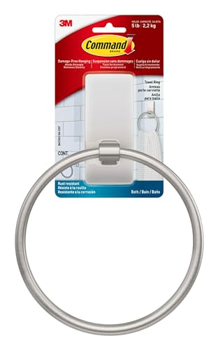 Command Handtuchring [abnehmbar]: 1 Ring (Satin Nickel) von Command