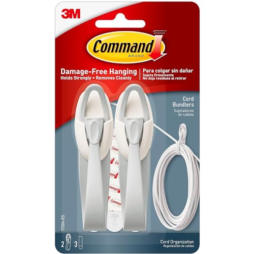 Command Kabel-Hänger - 2 Hänger, 2 Streifen, starker Halt (1 kg) von Command