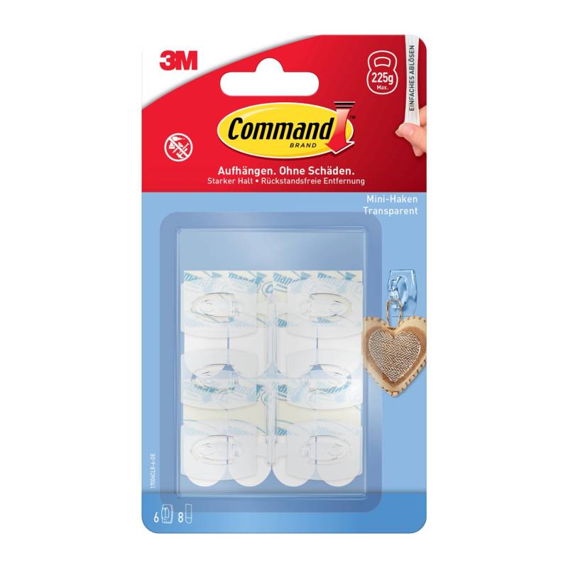 Command Mini-Haken-Set Transparent 14 Stück von Command