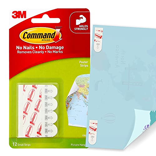 Command Poster-Streifen selbstklebend 46 x 16 mm 1 Paket mit 12 Streifen von Command